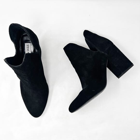 [Steve Madden] Rookie Black Suede Cut-Out Side Split Shaft Ankle Boots Size 10 - Picture 5 of 12
